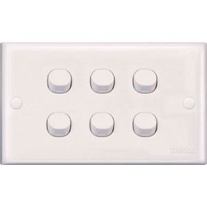 6Gang 1Way Switch Plate